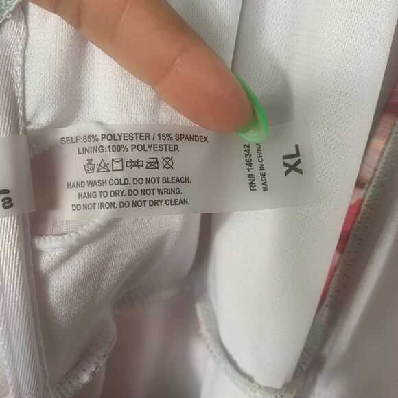 Nicole Miller Floral One Piece Swimsuit XL Halter Ruched Tropical Beach Pool - Picture 7 of 8